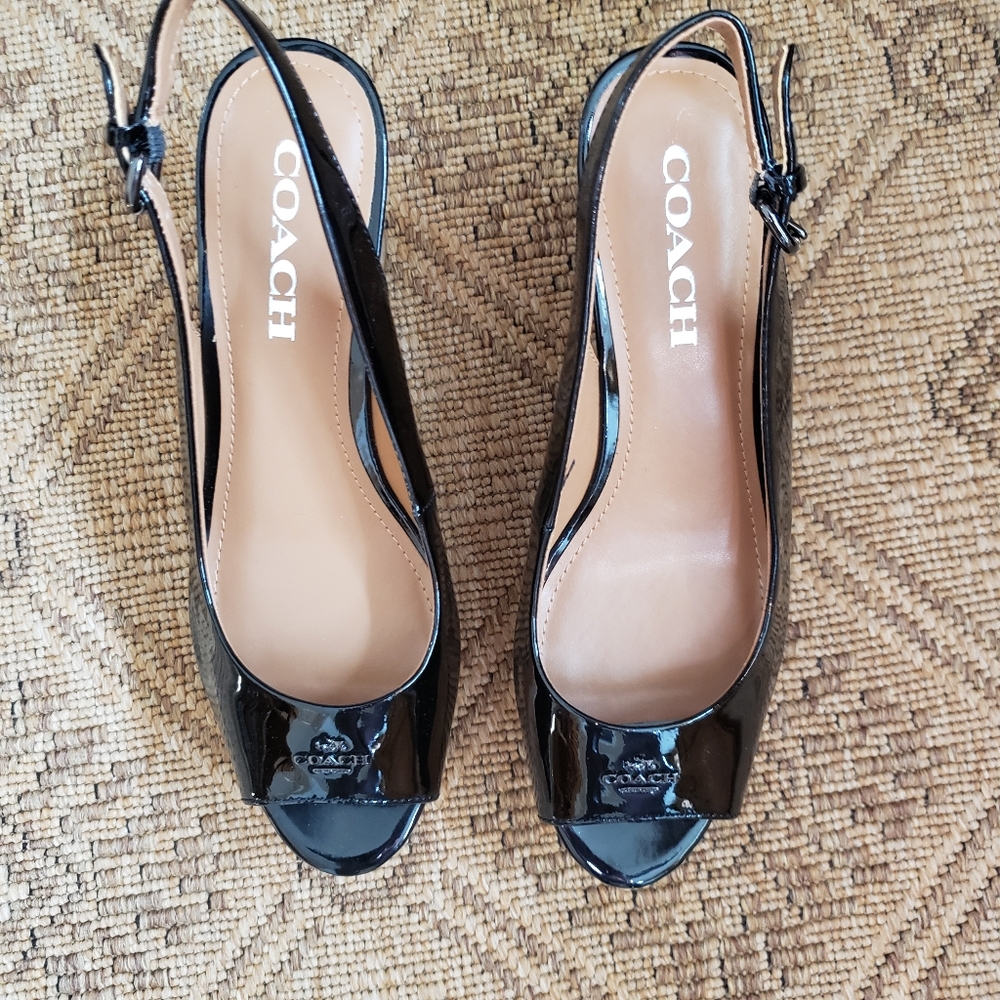 Coach woman's open toe shoes 3 inch heal - Picture 2 of 6